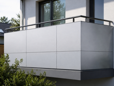 Weißaluminium verbaut in Balkon